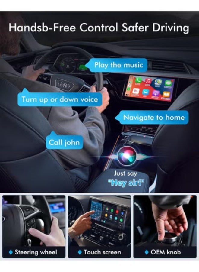 محول لاسلكي ذكي لربط الهاتف بشاشة السيارة - قطعة توصيل صغيرة وسريعة الاقتران - مشغل وسائط وخرائط لاسلكي للأنظمة الذكية - Image 4